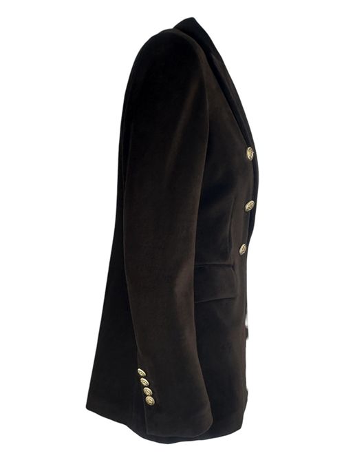 giacca donna doppiopetto in velluto liscio marrone Circolo 1901 | FD3623G1125
